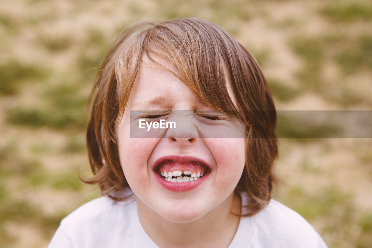 Close-up of smiling boy