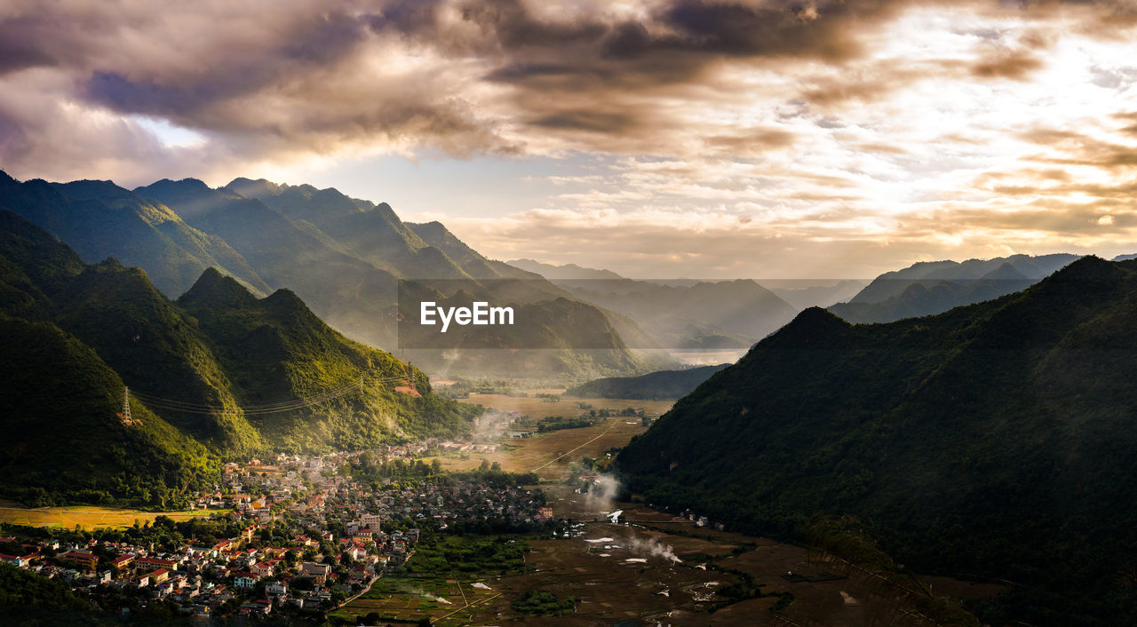 Scenic view of mountains against sky