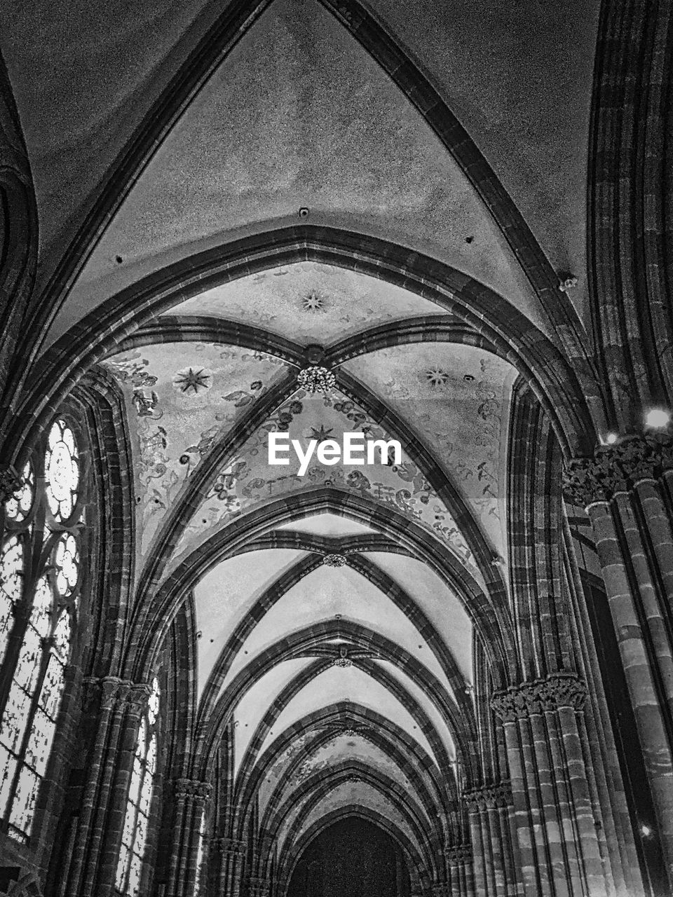 Low angle view of ceiling in cathedral