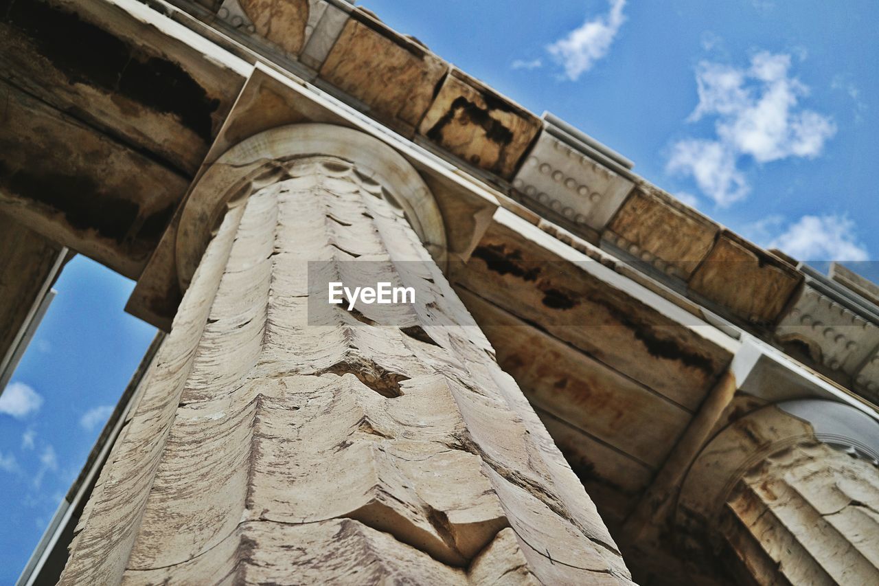 Low angle view of historical building against sky