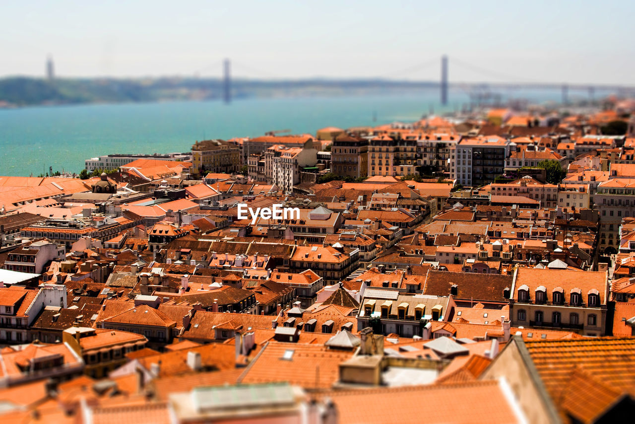 Tilt-shift image of residential district