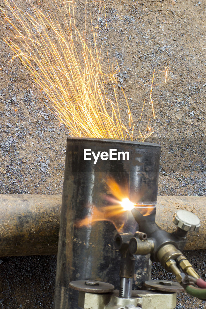 Close-up of plasma cutter