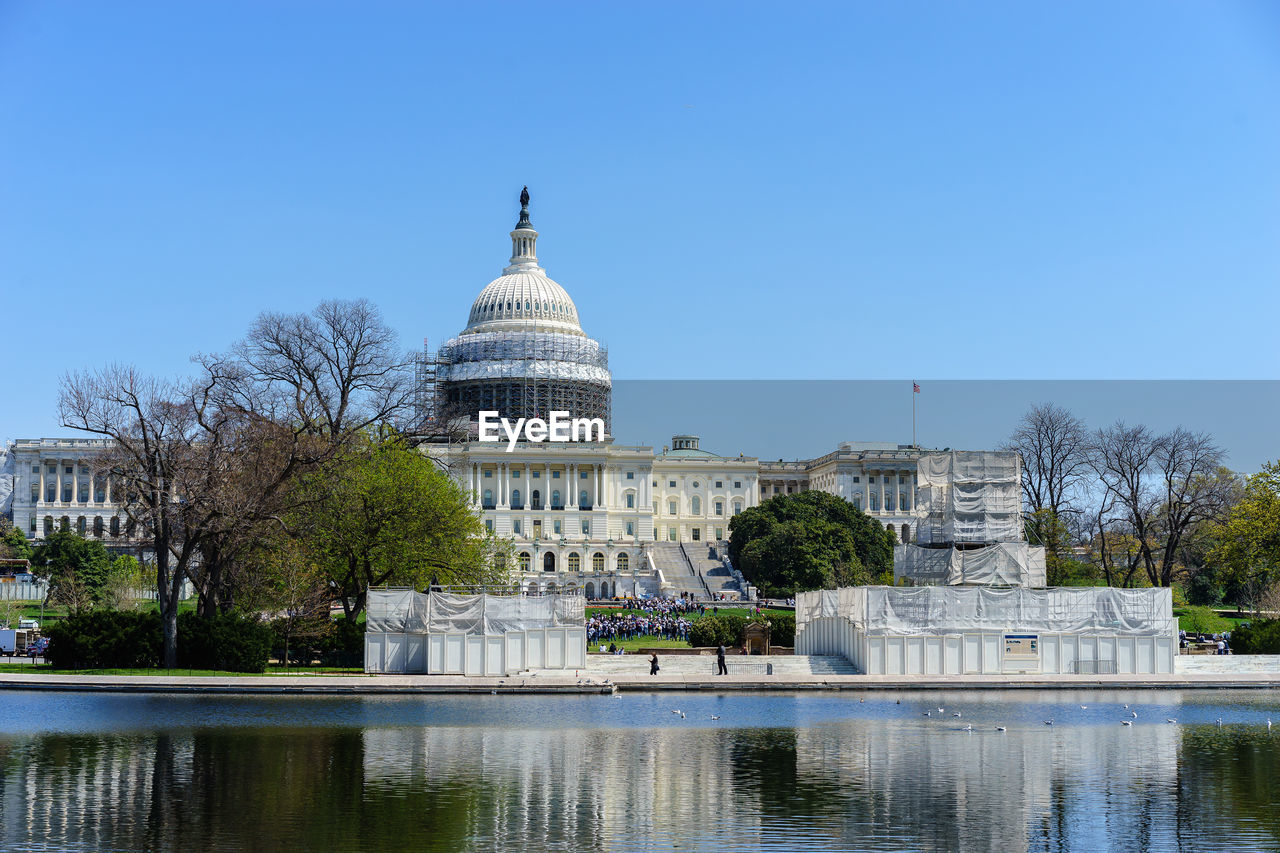 Us state capital building against sky