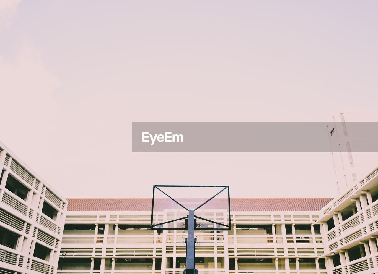 Low angle view of building against clear sky