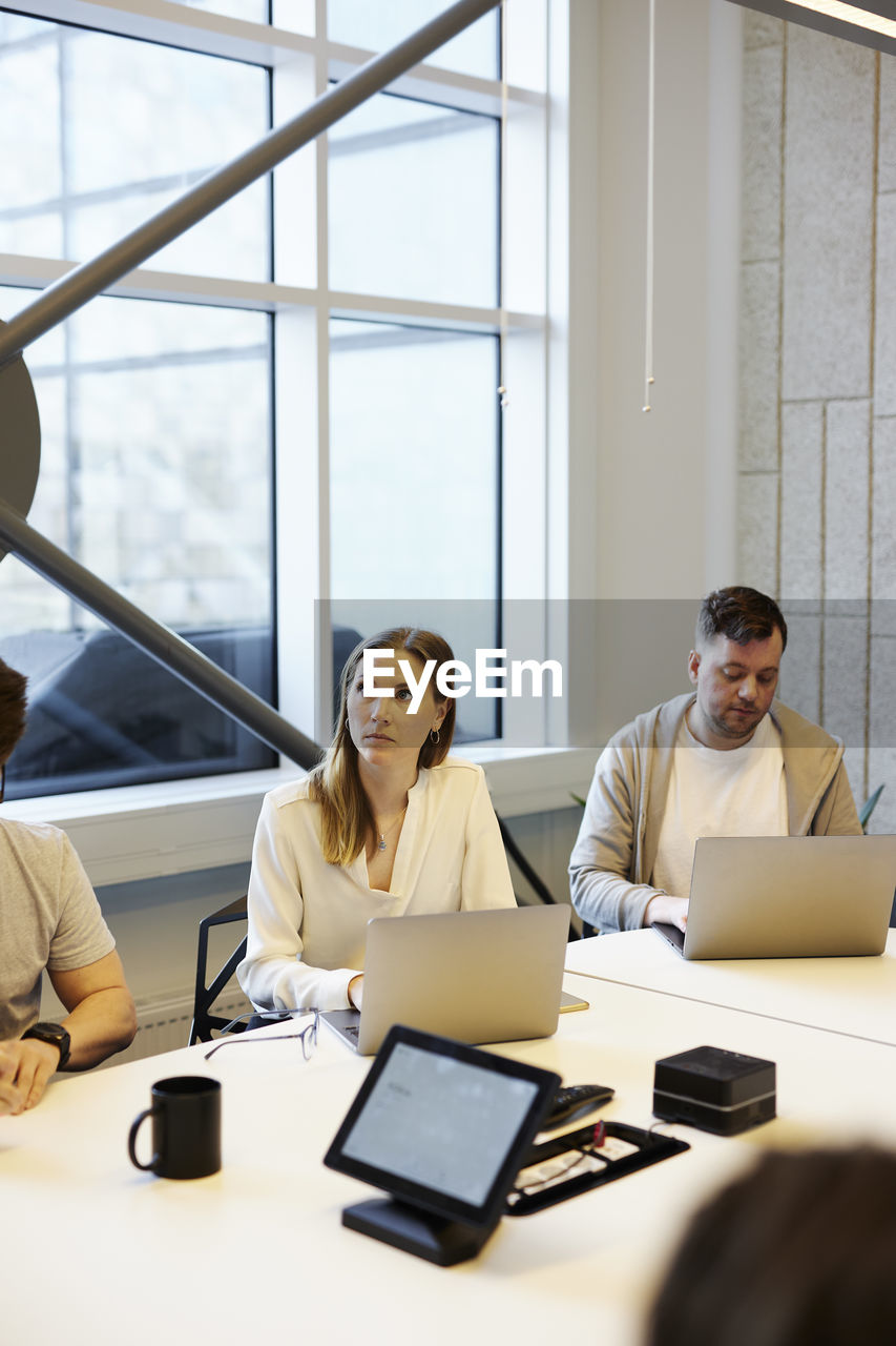 People sitting during business meeting