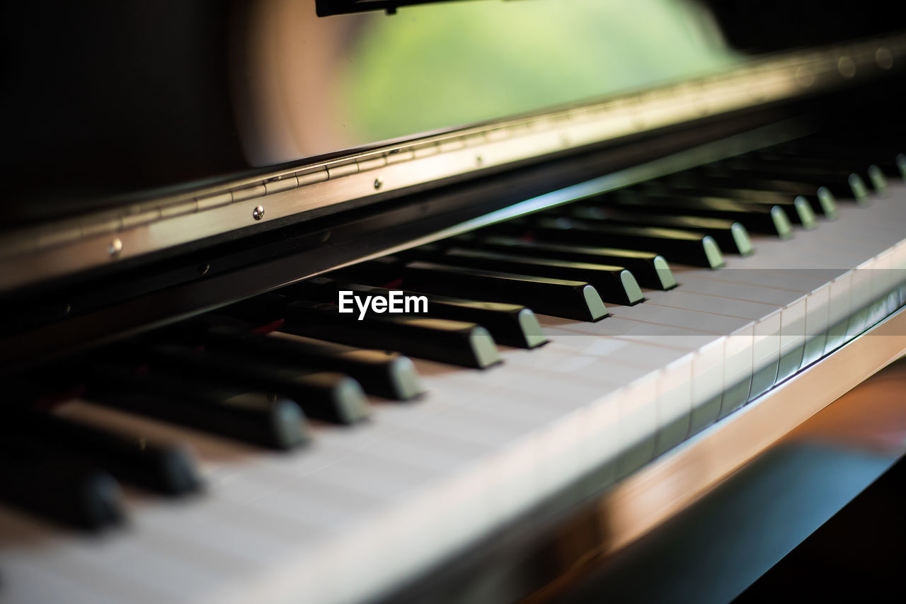 Close-up of piano keys