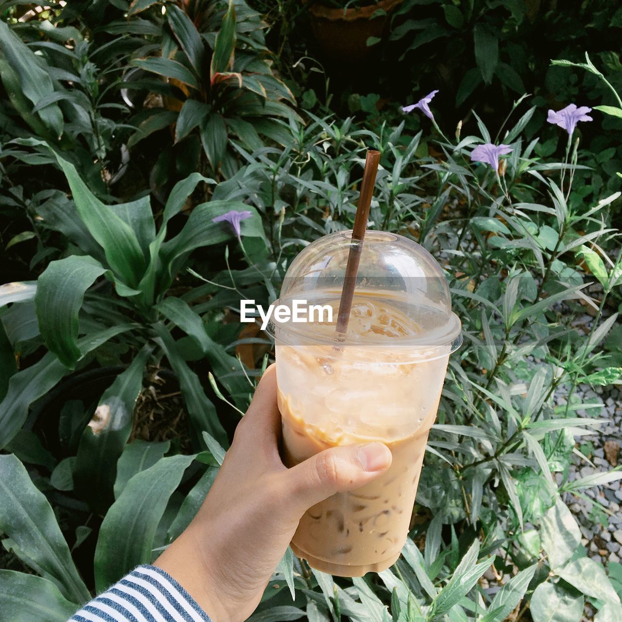 Close-up of hand holding drink