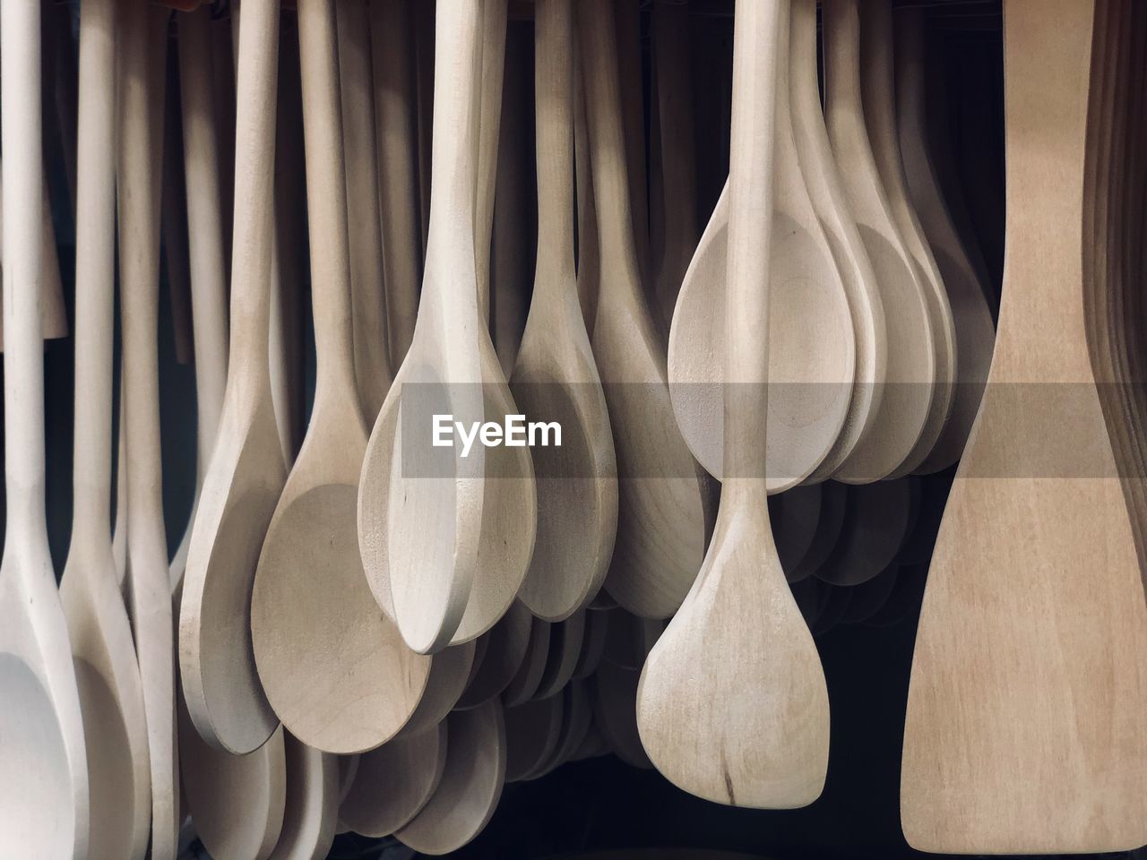 Wooden kitchen utensils wooden spoon for cooking in kitchen