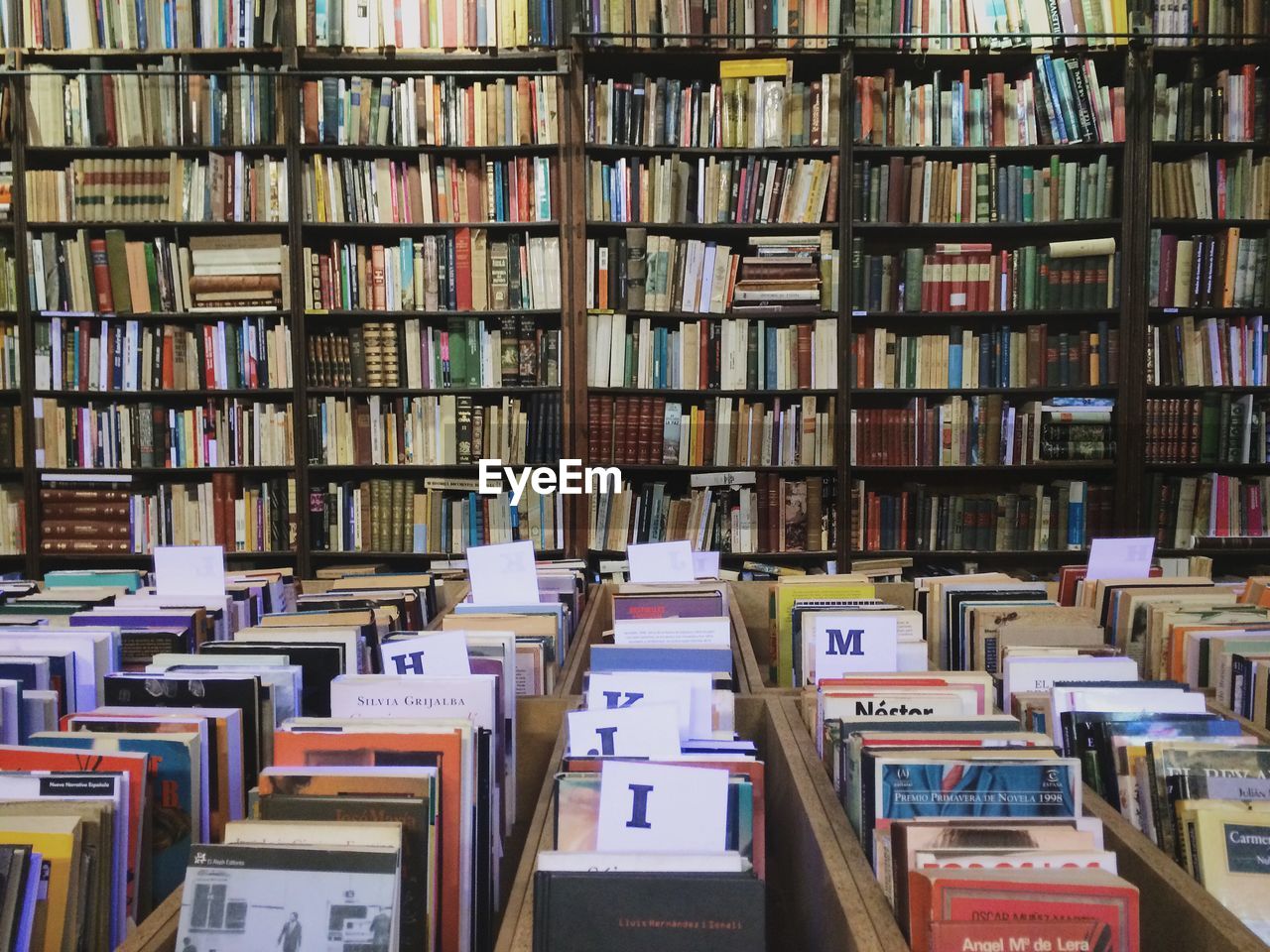 Full frame shot of books in library