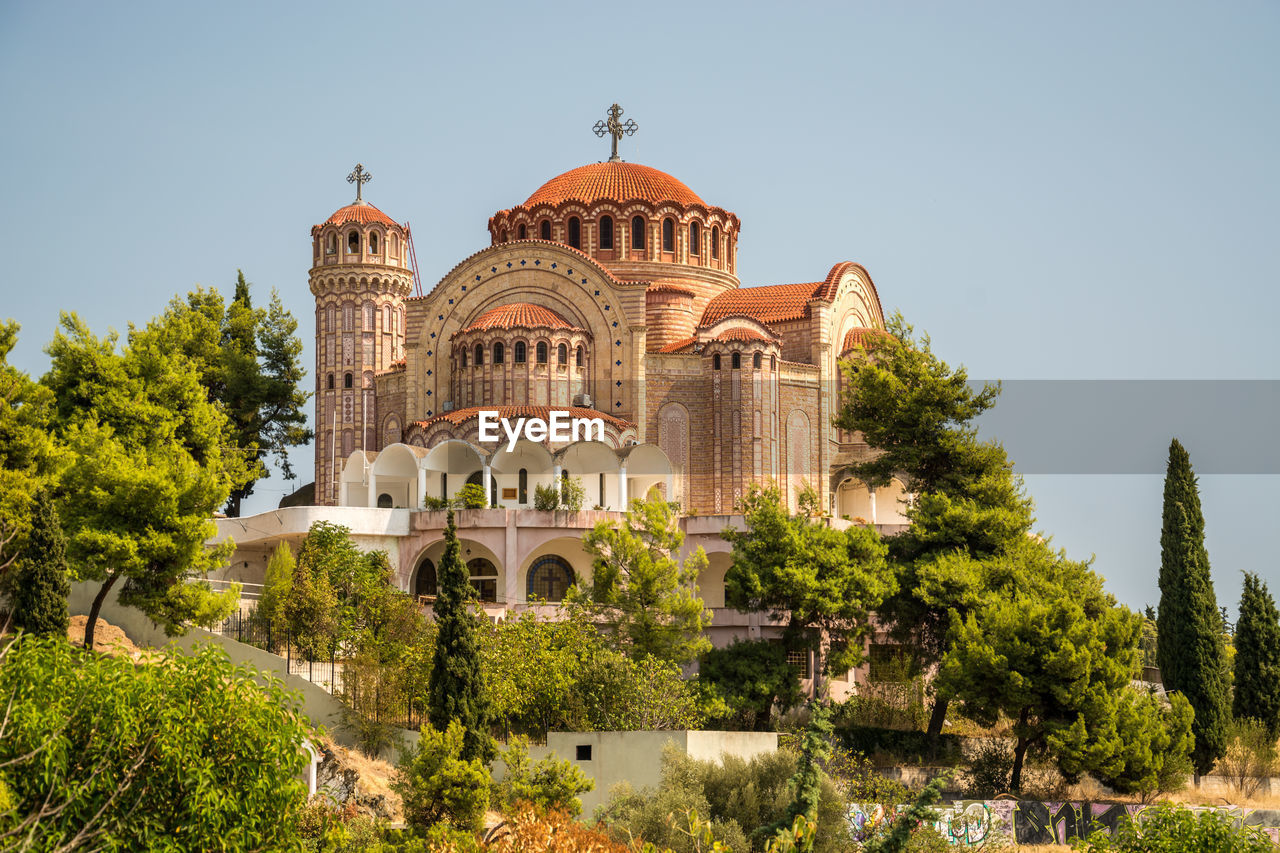 View of built structure against clear sky