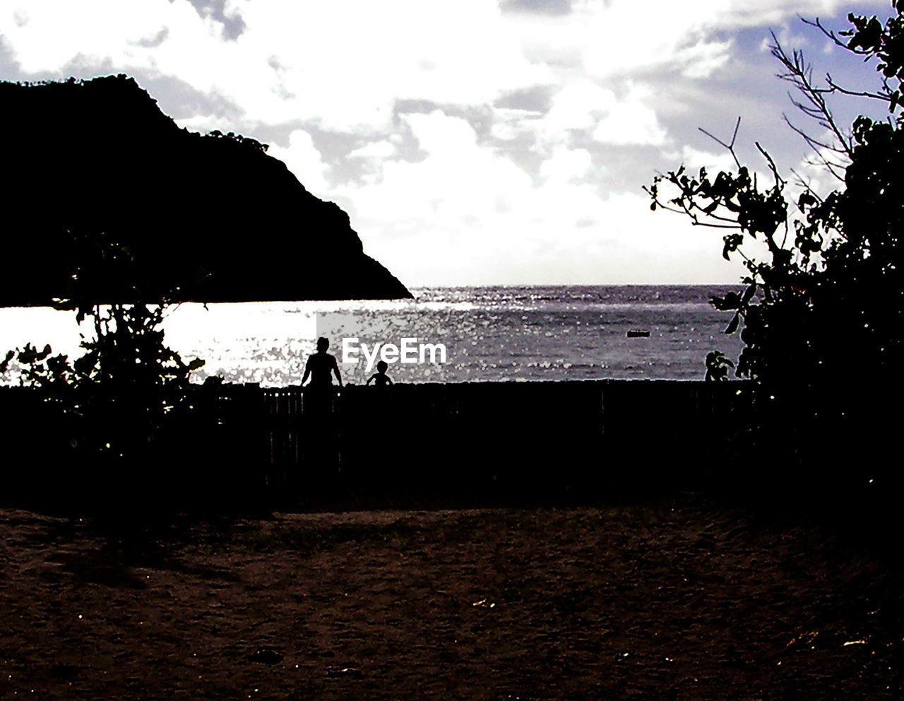 SCENIC VIEW OF SEA WITH MOUNTAIN IN BACKGROUND