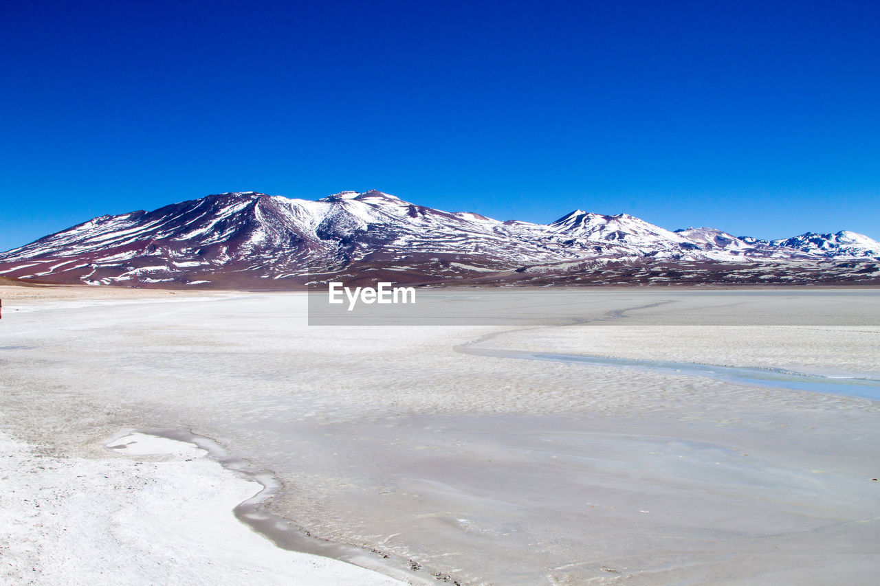 SNOWCAPPED MOUNTAIN AGAINST BLUE SKY