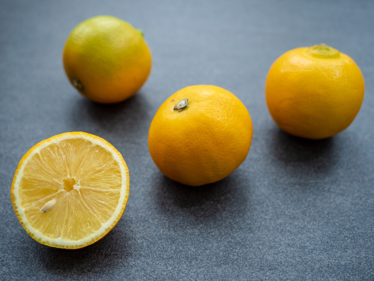 Bergamot fruits with one cut