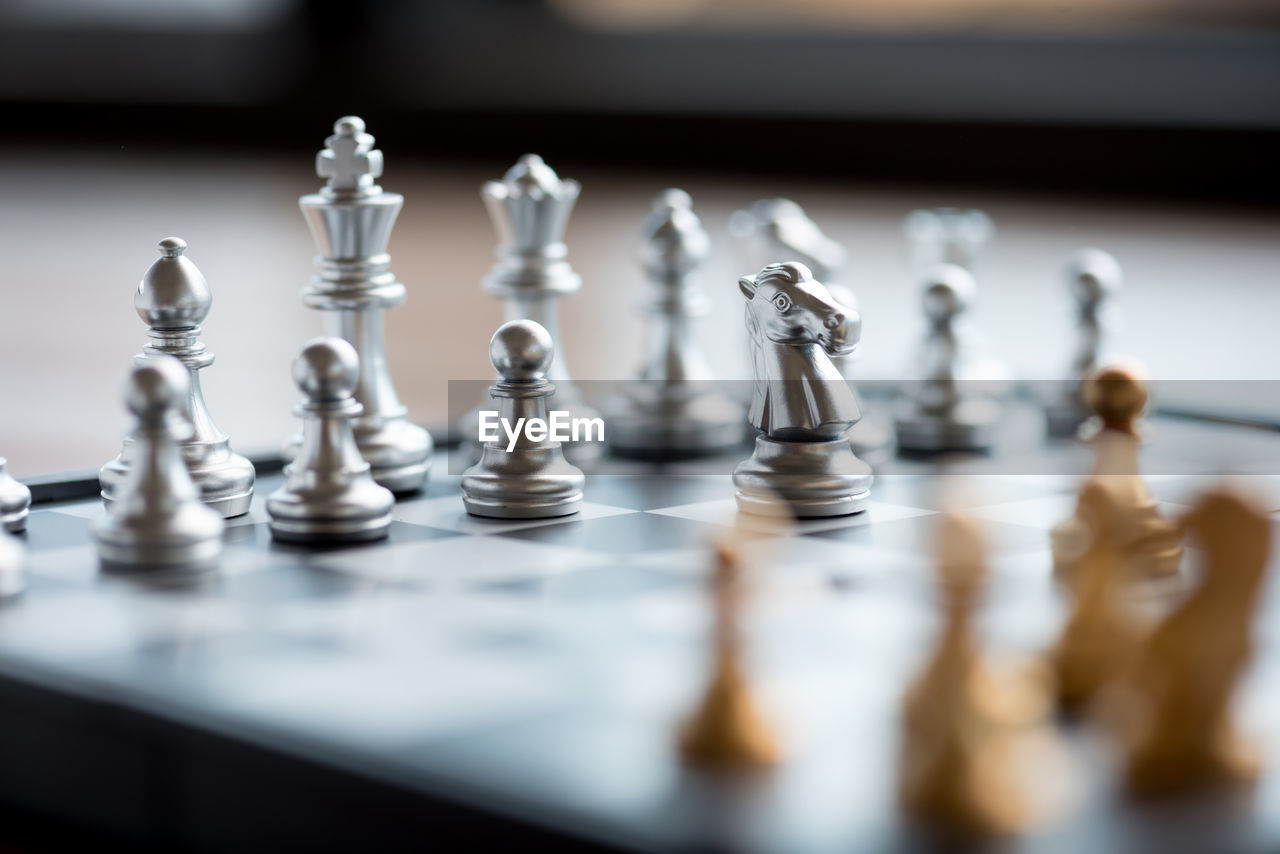 Close-up of chess pieces