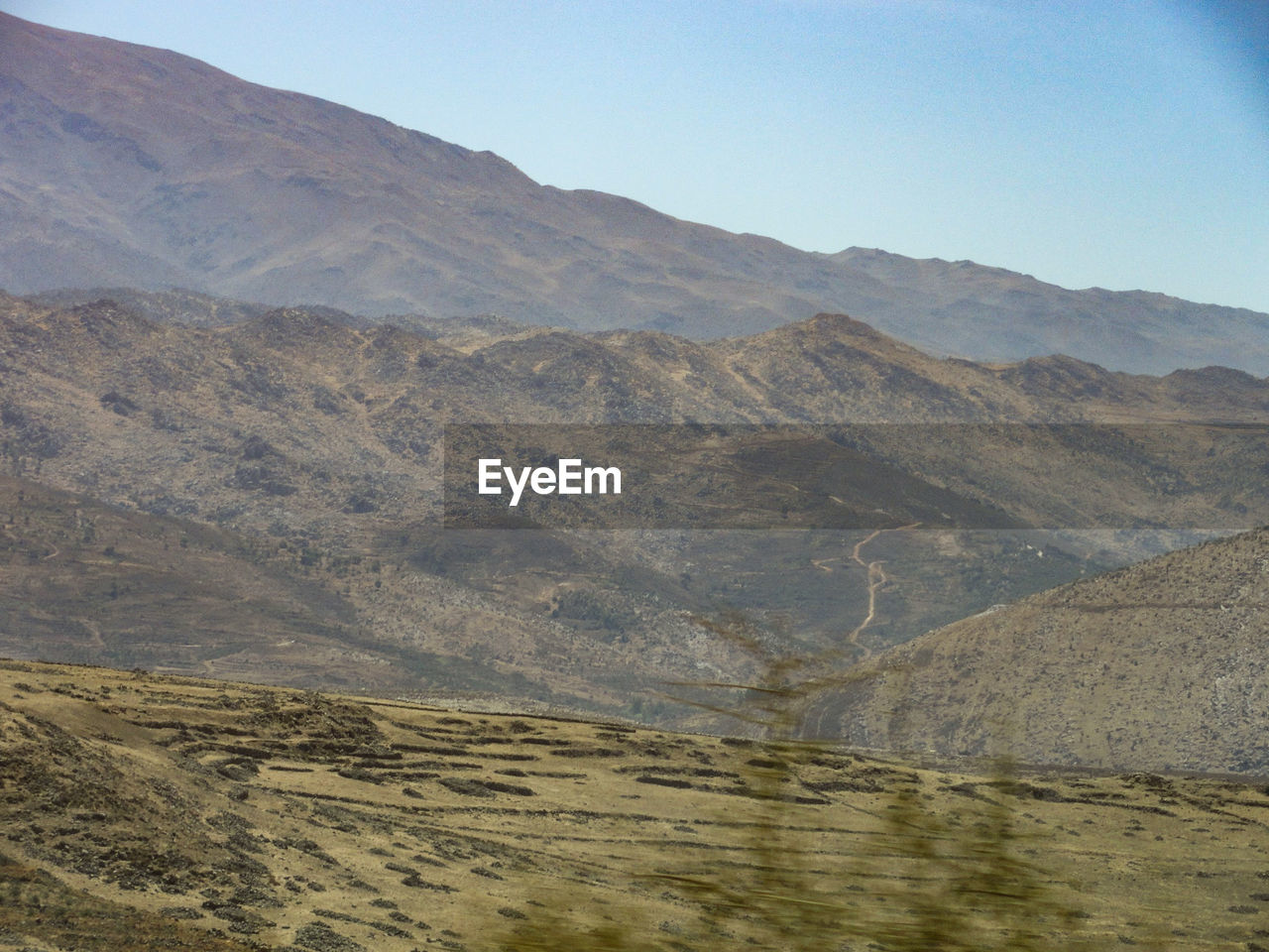 Scenic view of arid landscape against sky