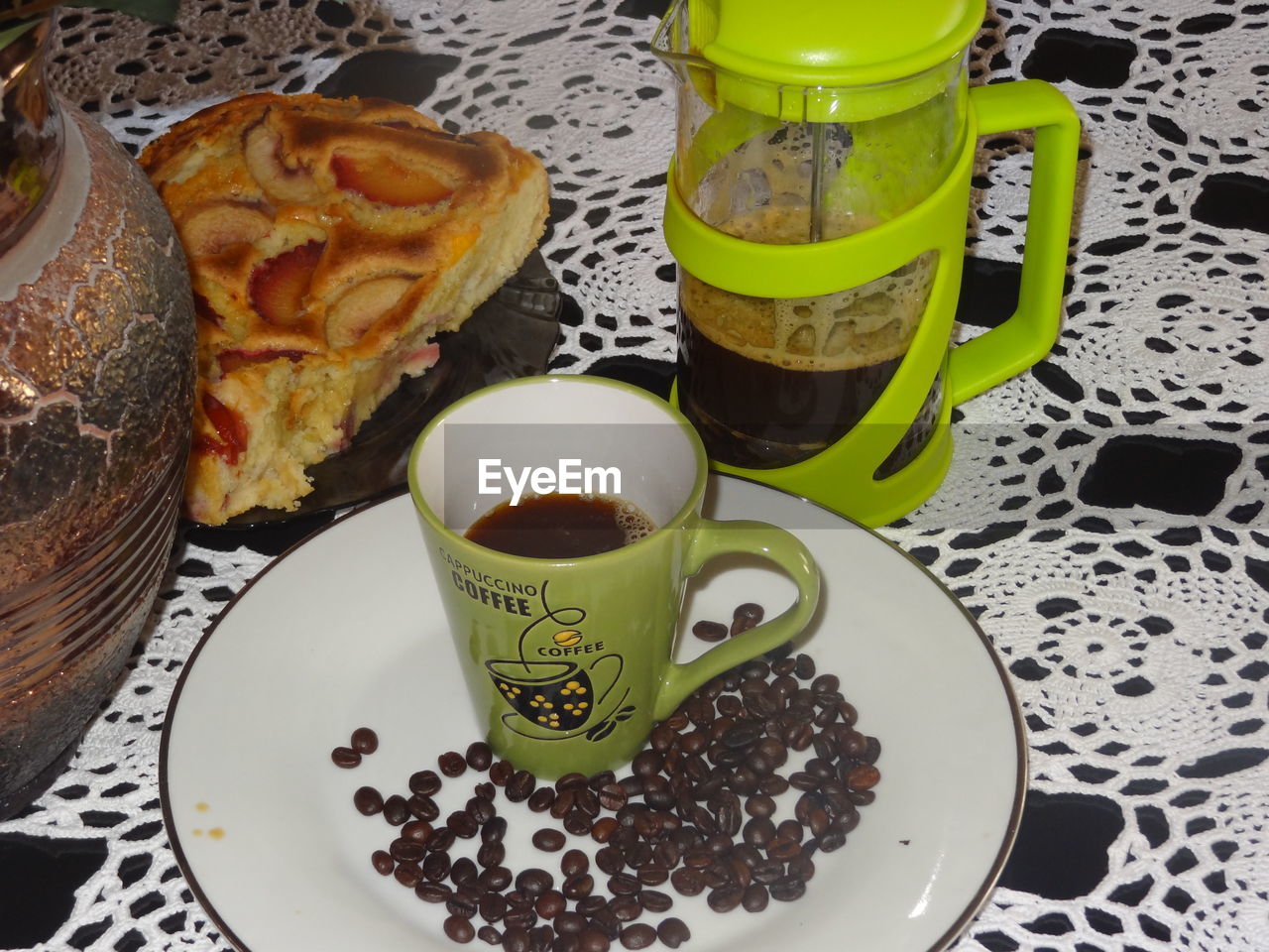 Coffee on table at home