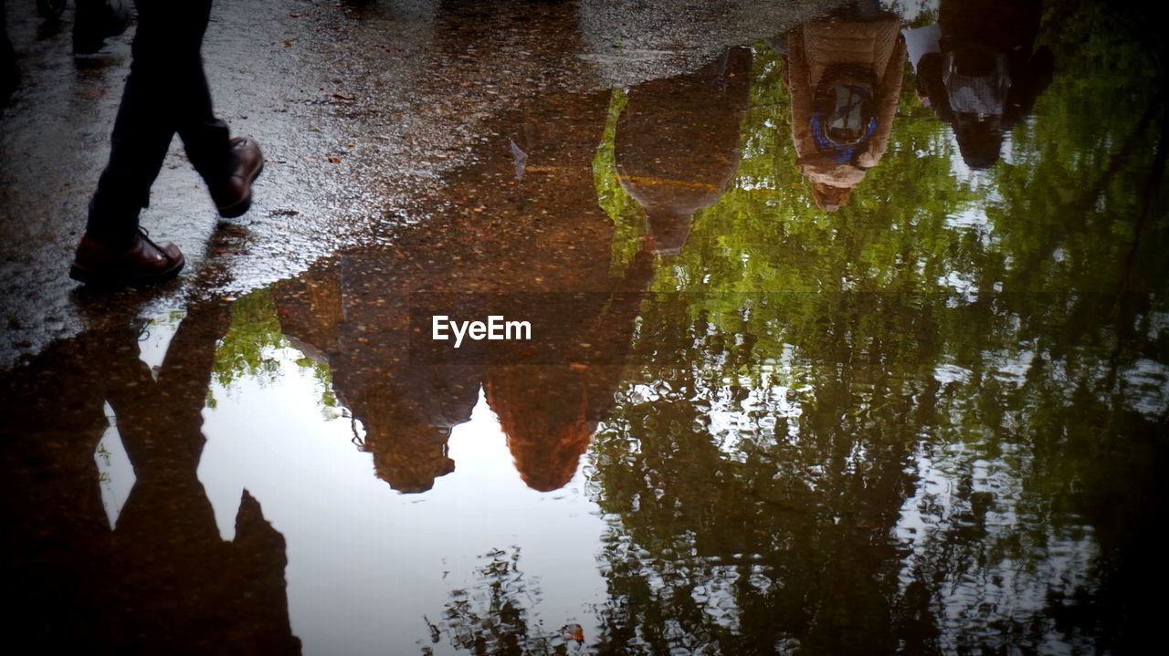 REFLECTION OF MAN IN WATER