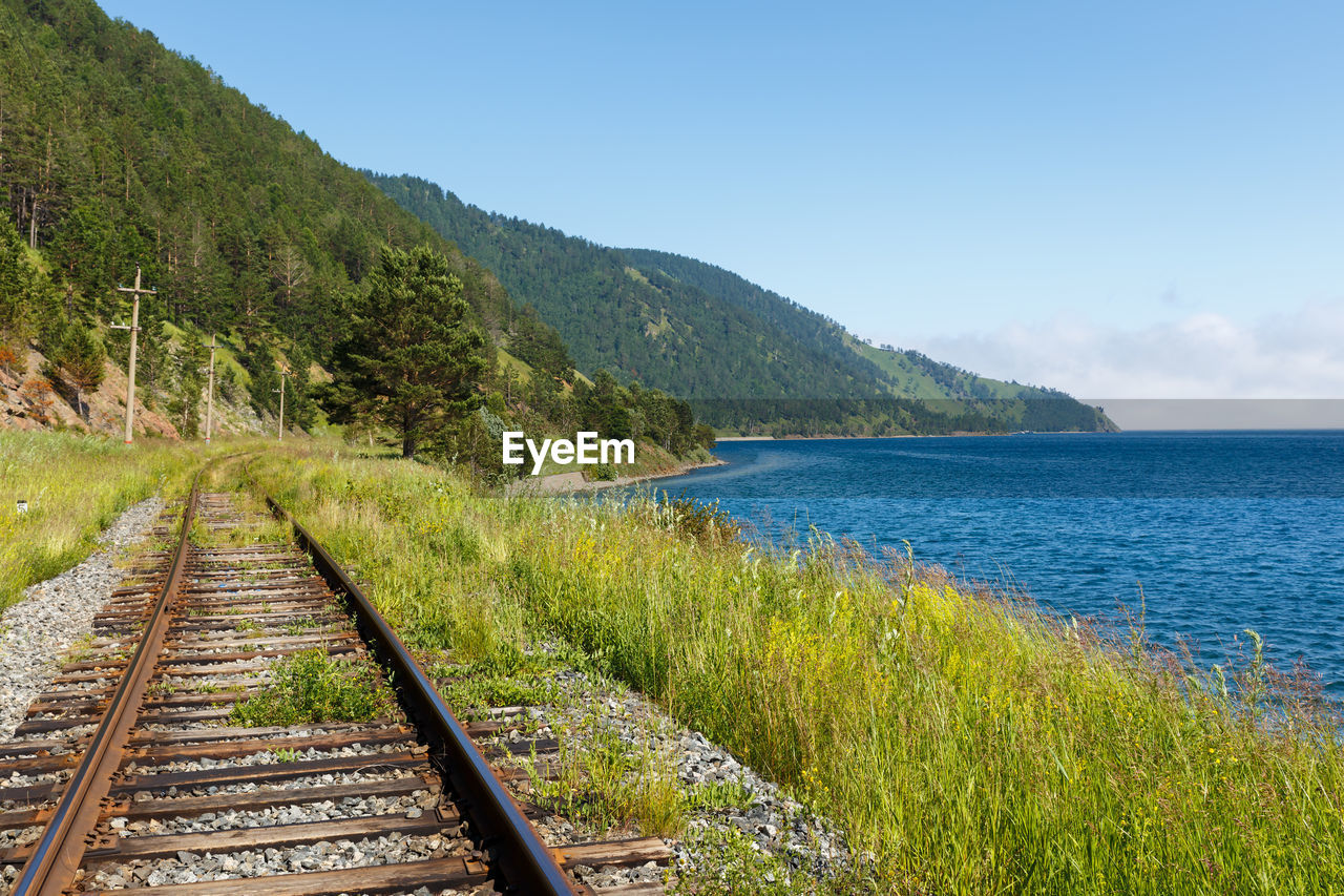 SCENIC VIEW OF RAILROAD TRACKS AGAINST SKY