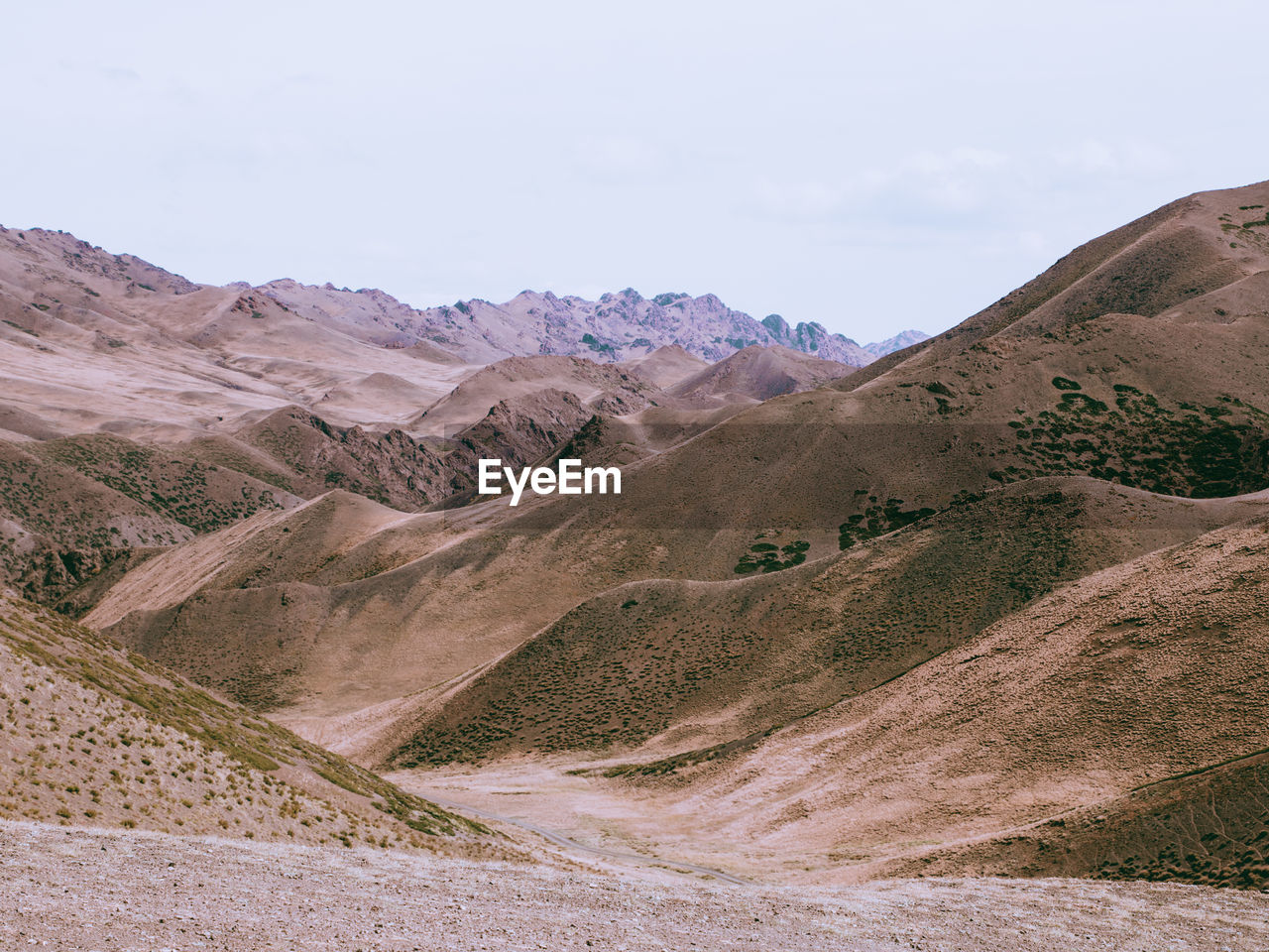 Scenic view of arid landscape against sky