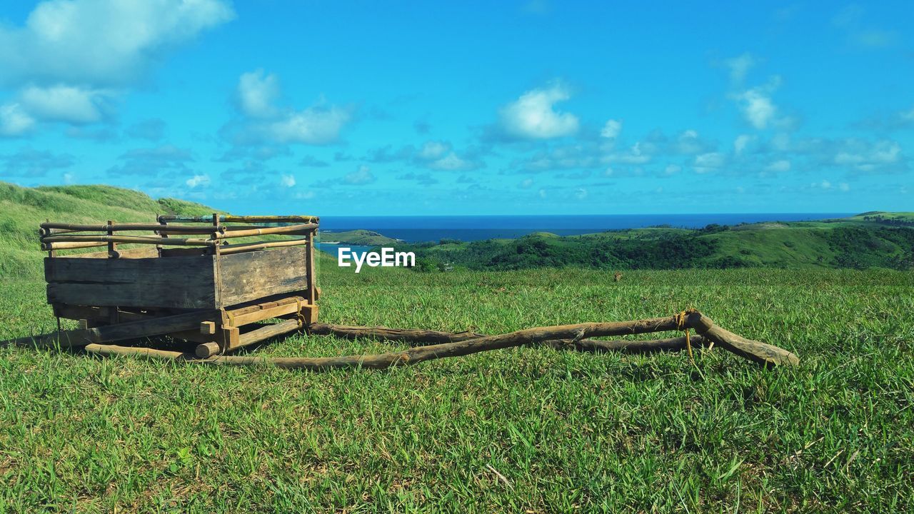 Scenic view of land against sky