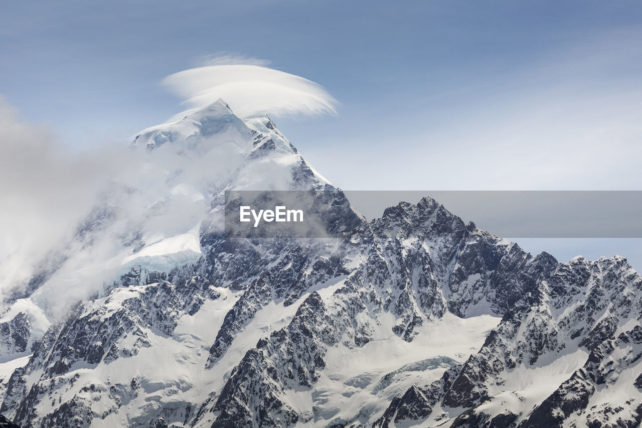 scenic view of snowcapped mountain against sky