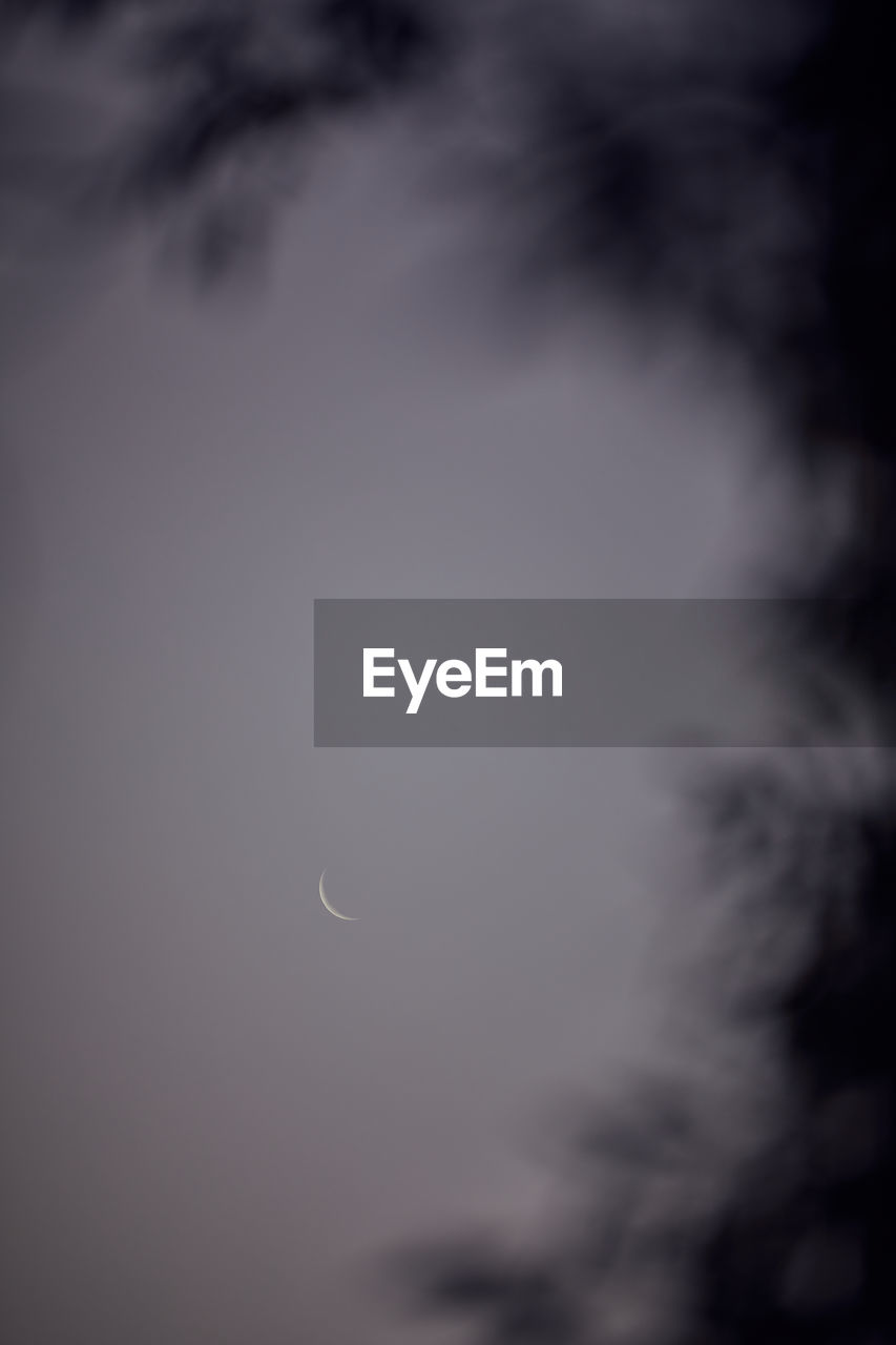 Low angle view of silhouette moon at night