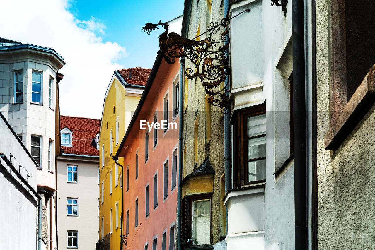 Low angle view of buildings in city