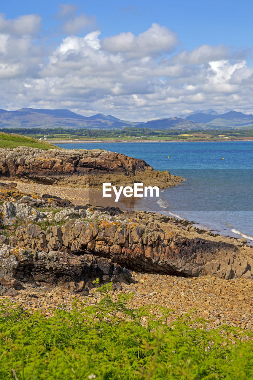 SCENIC VIEW OF ROCKS ON SEA AGAINST SKY