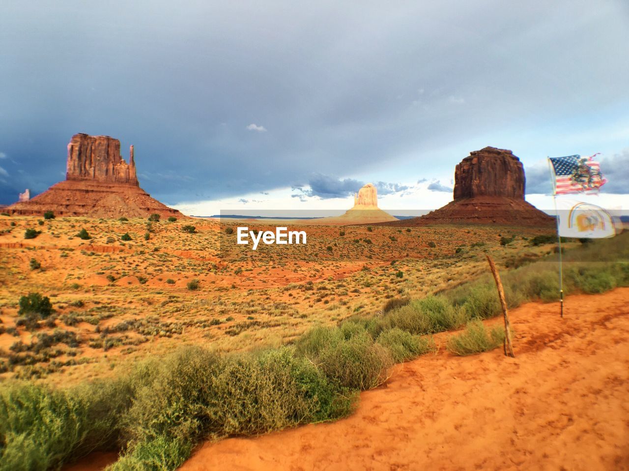 The east and west mitten buttes of monument valley in arizona-utah