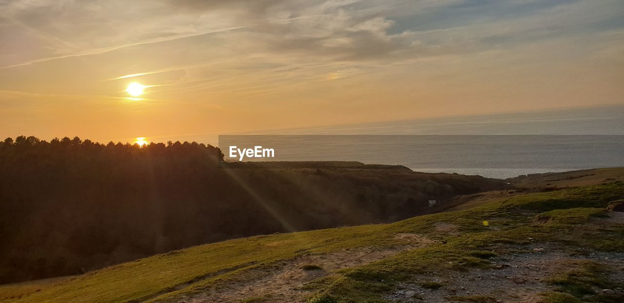 SCENIC VIEW OF SEA DURING SUNSET