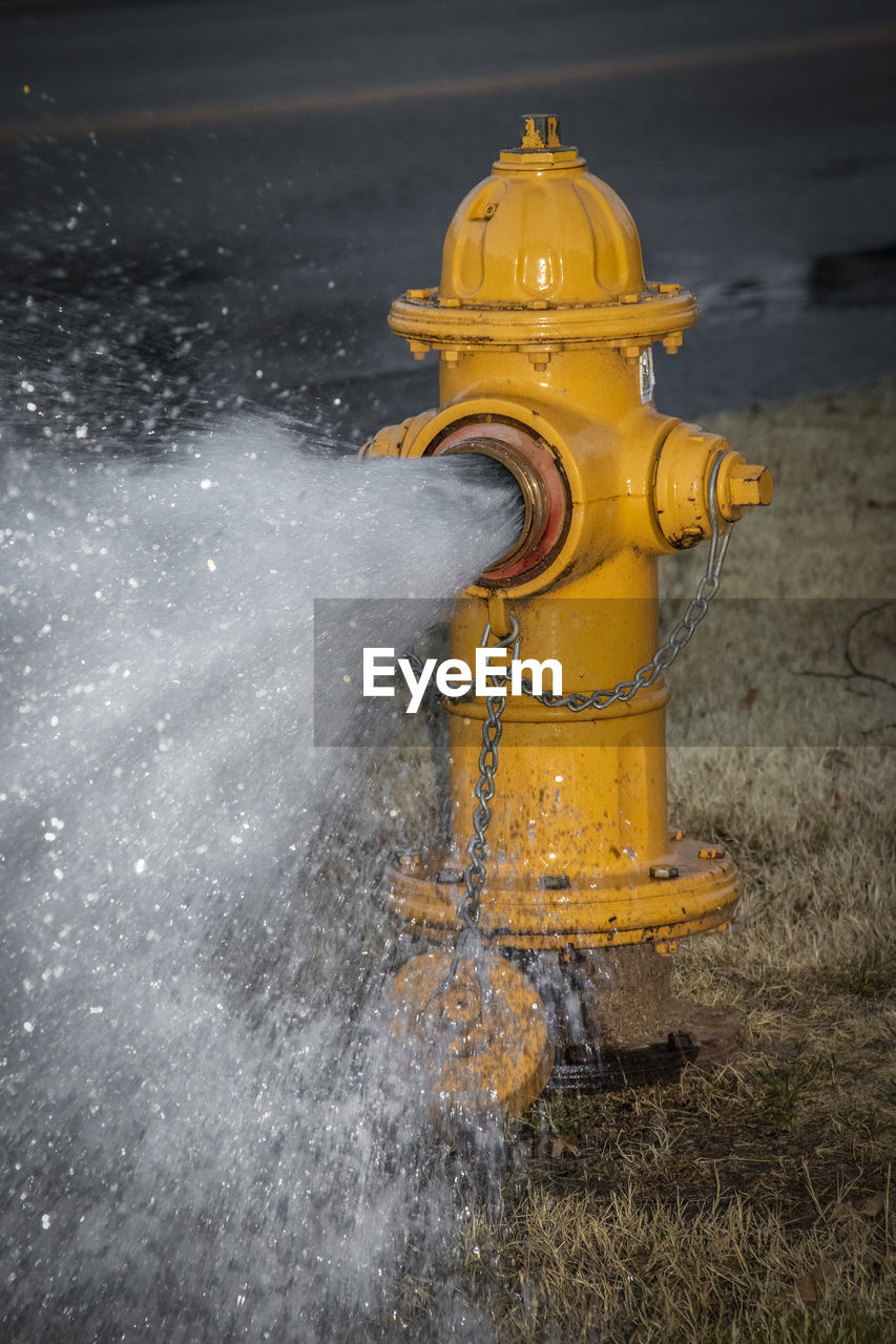 Fire hydrant on metal during winter