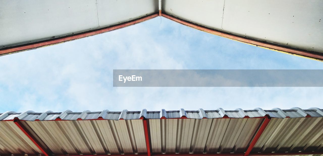 LOW ANGLE VIEW OF ROOF AGAINST SKY