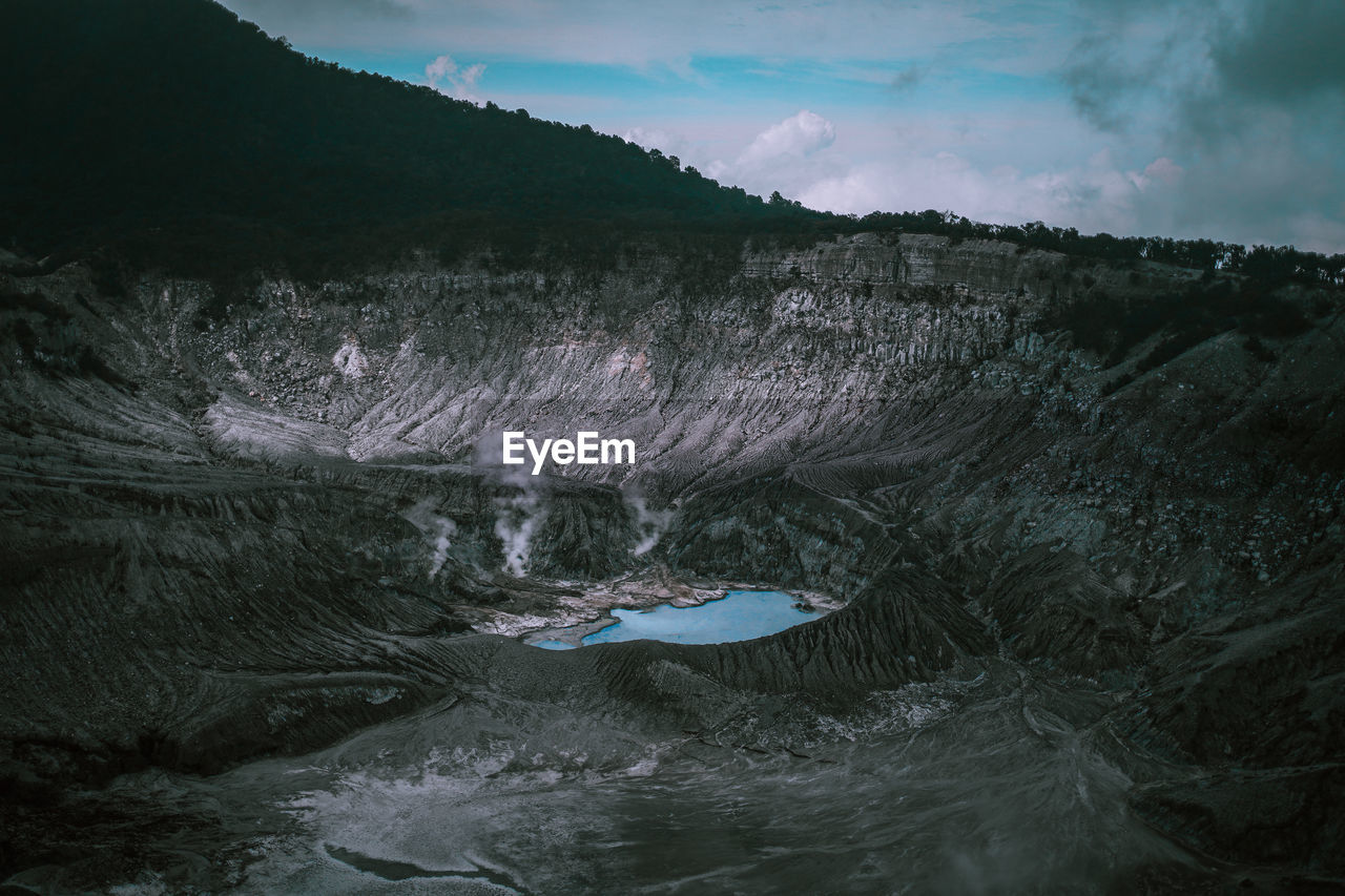 An active volcano from above