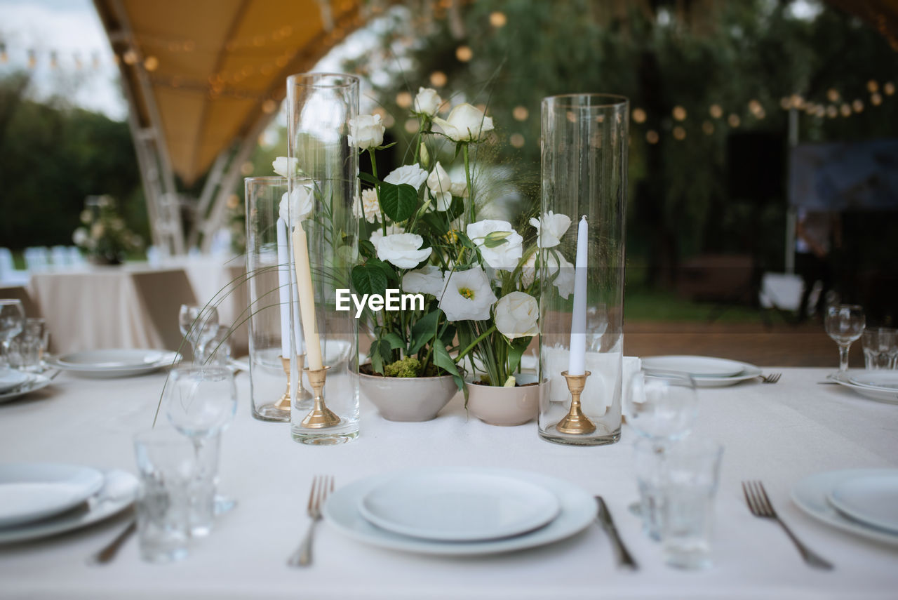 place setting on table at restaurant