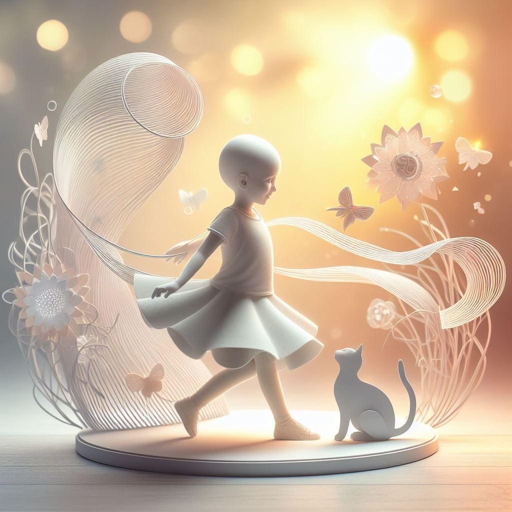 adult, women, nature, child, person, cartoon, digital composite, one person, childhood, female