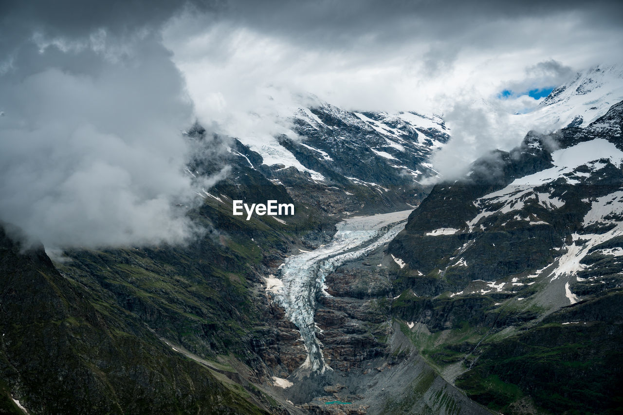 PANORAMIC VIEW OF SNOWCAPPED MOUNTAINS AGAINST SKY