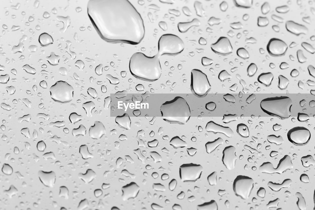 Close-up of water drops on glass