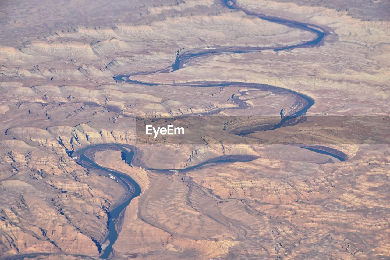 Aerial view from airplane over colorado utah rocky mountains, usa.