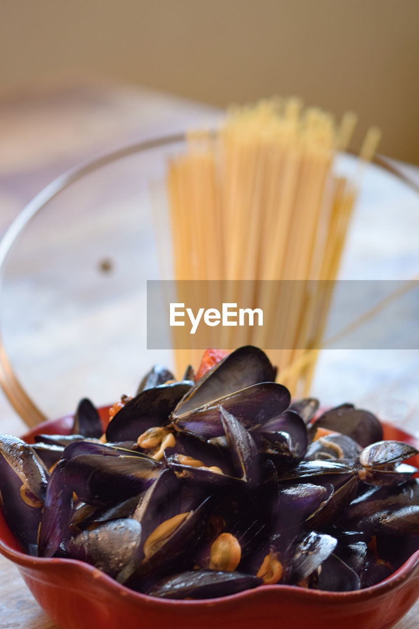 Spaghetti with mussels