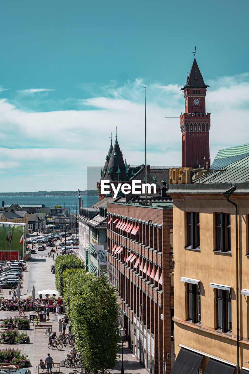 Buildings in city against sky