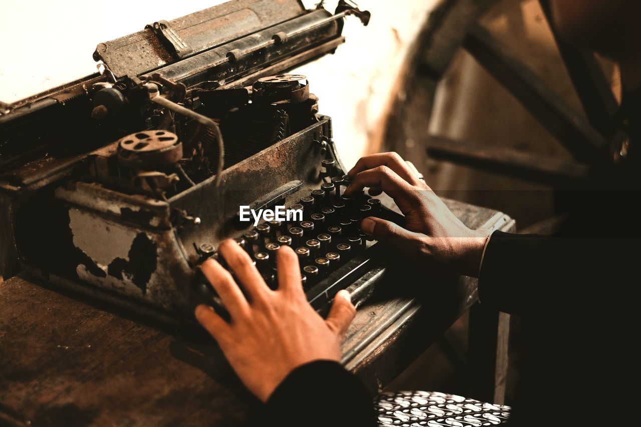 Close-up of typewriter