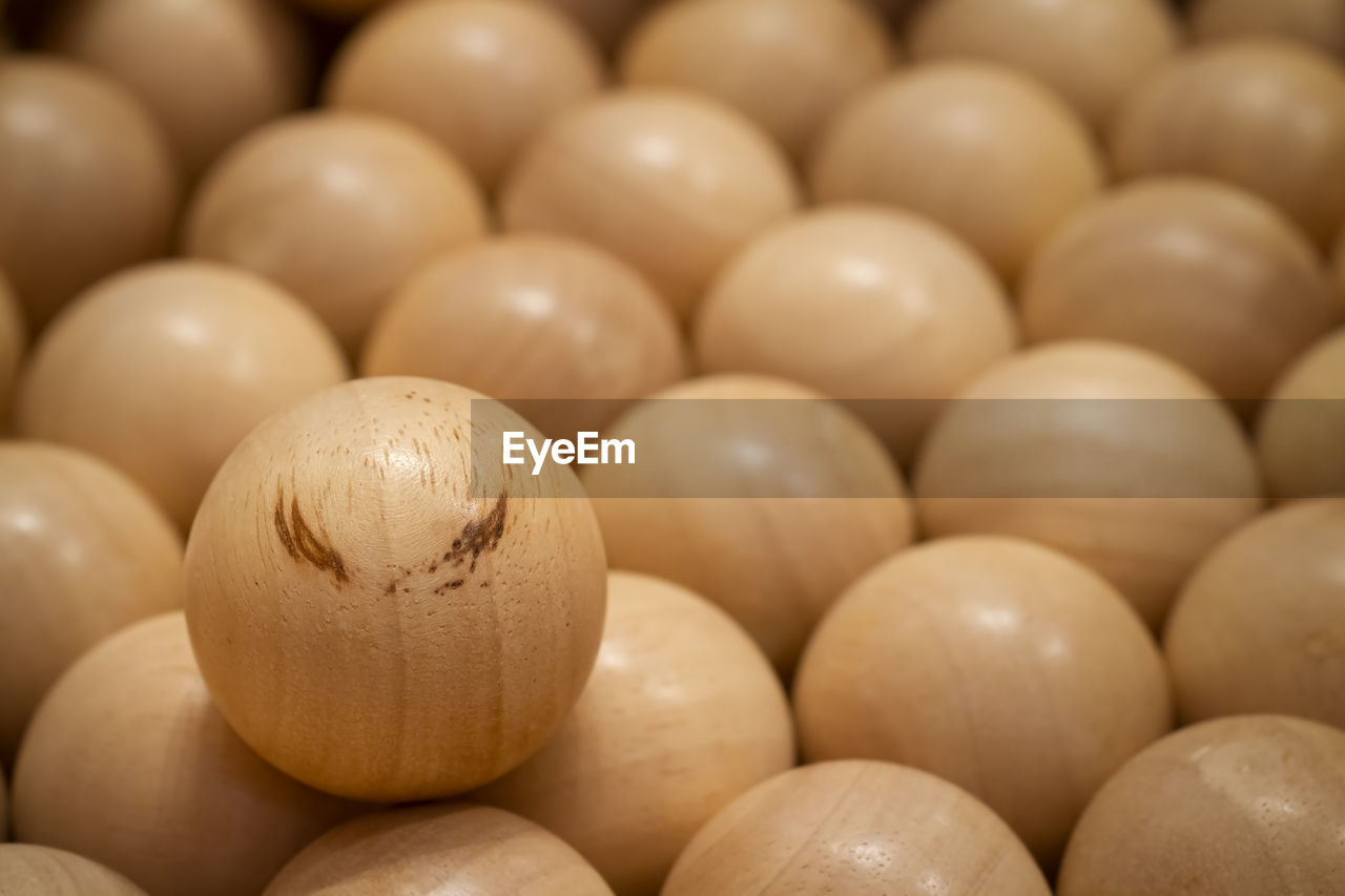 Full frame shot of wooden balls