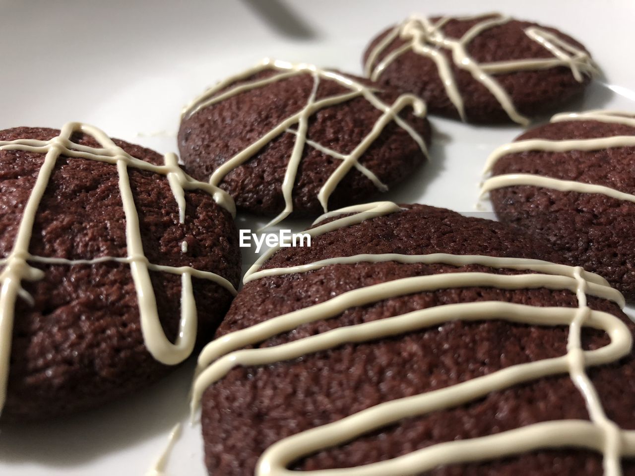 Close-up of red velvet cookie on plate