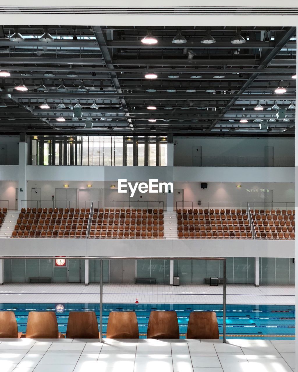 Interior of swimming pool hall. empty
