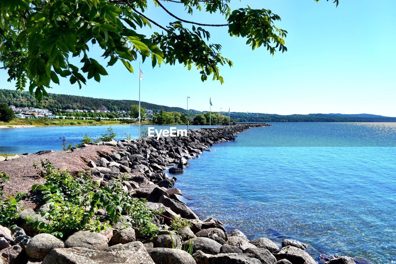 Idyllic view of sea against sky