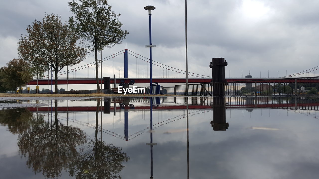 Bridge over river against sky