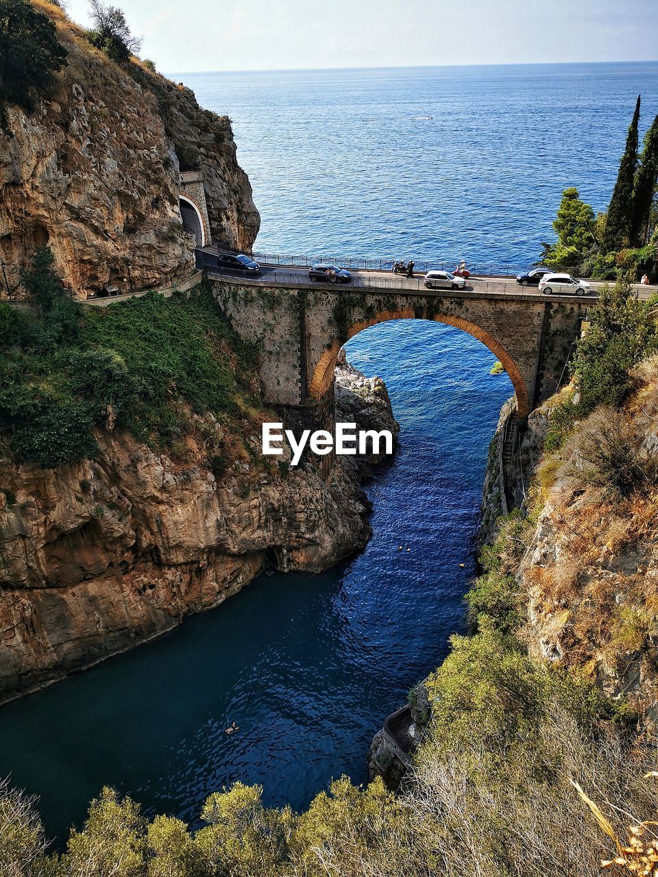 Arch bridge over sea