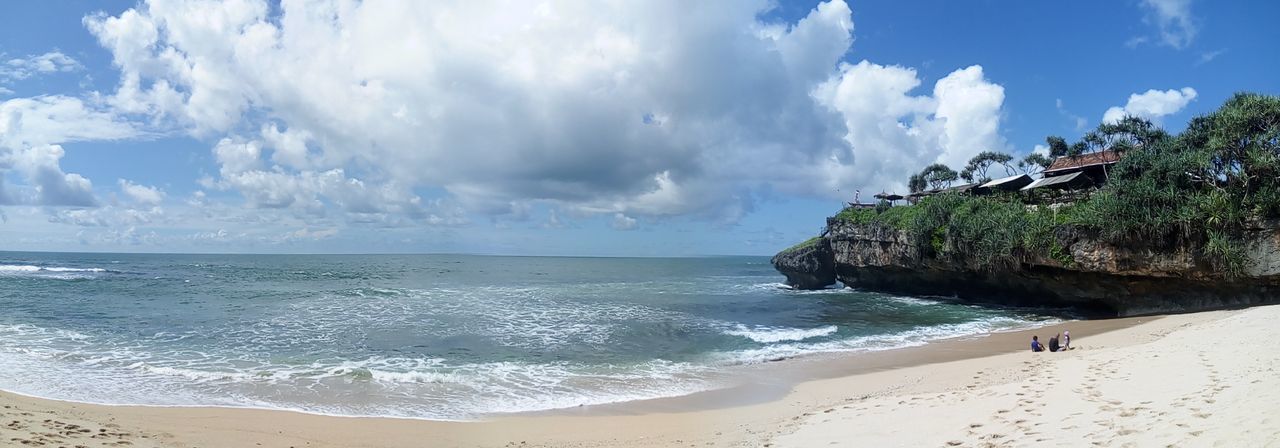 Panoramic view of beach against sky