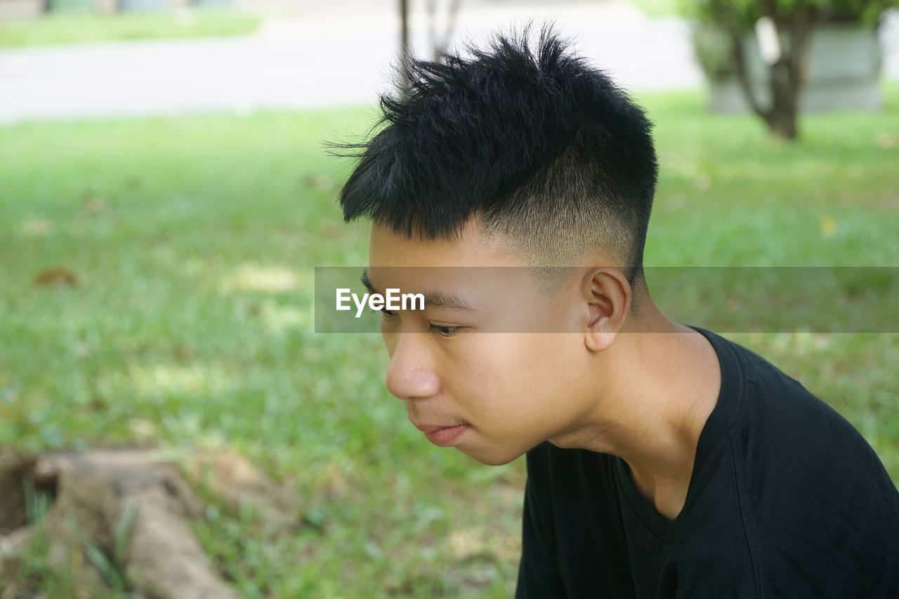 Portrait of boy looking at camera