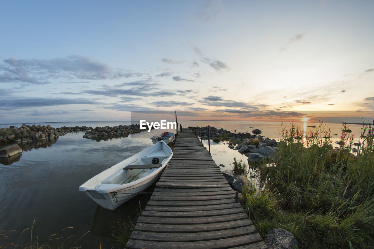 Scenic view of sea against sky during sunset near tallinn in estonia